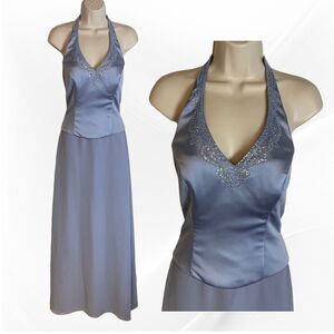 Alfred Angelo Beaded Halter Top Gown Size 8